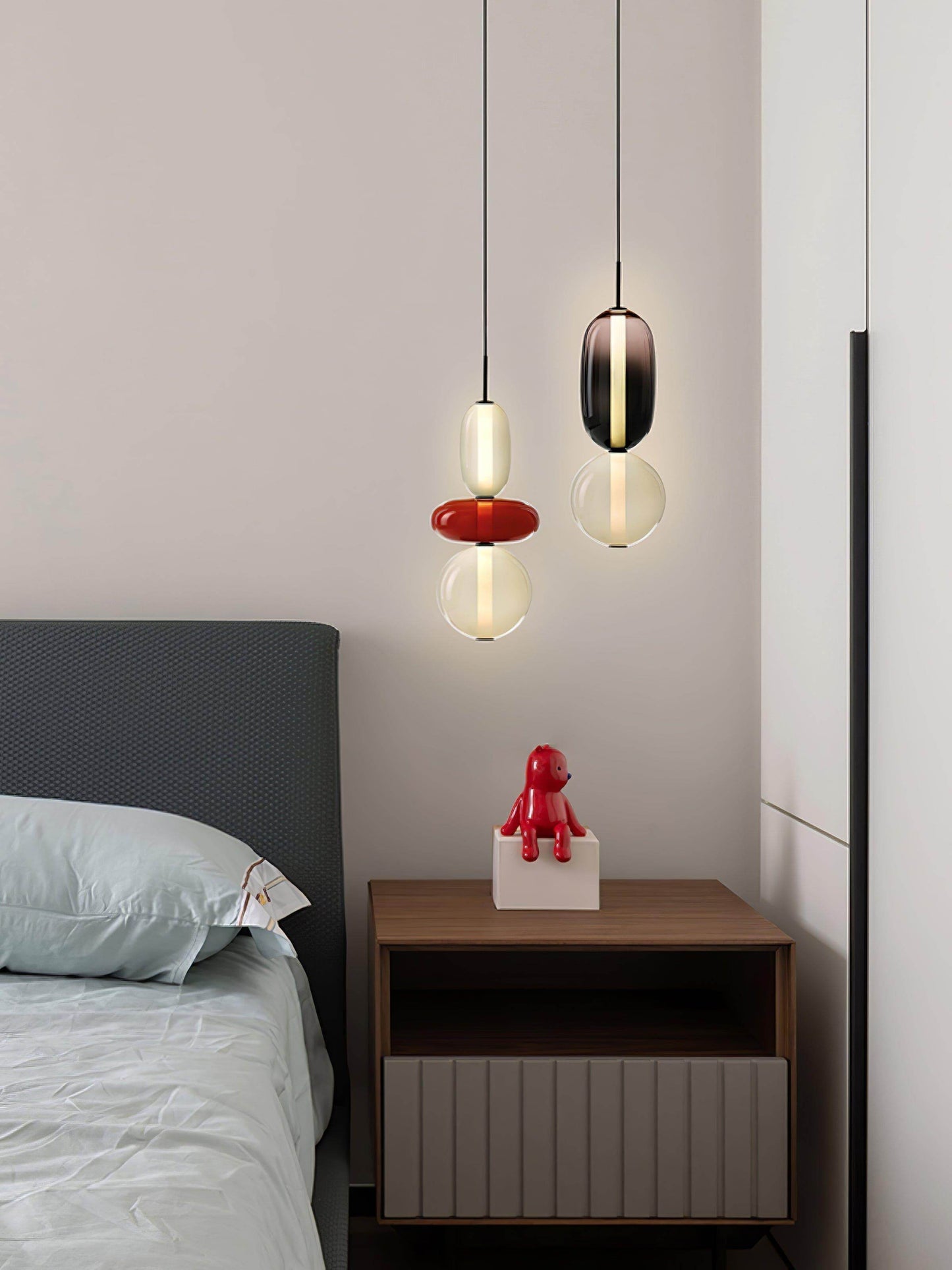 Hanglamp Gekleurd Glas Organisch Vormgegeven Retro Sfeerverlichting Woonkamer