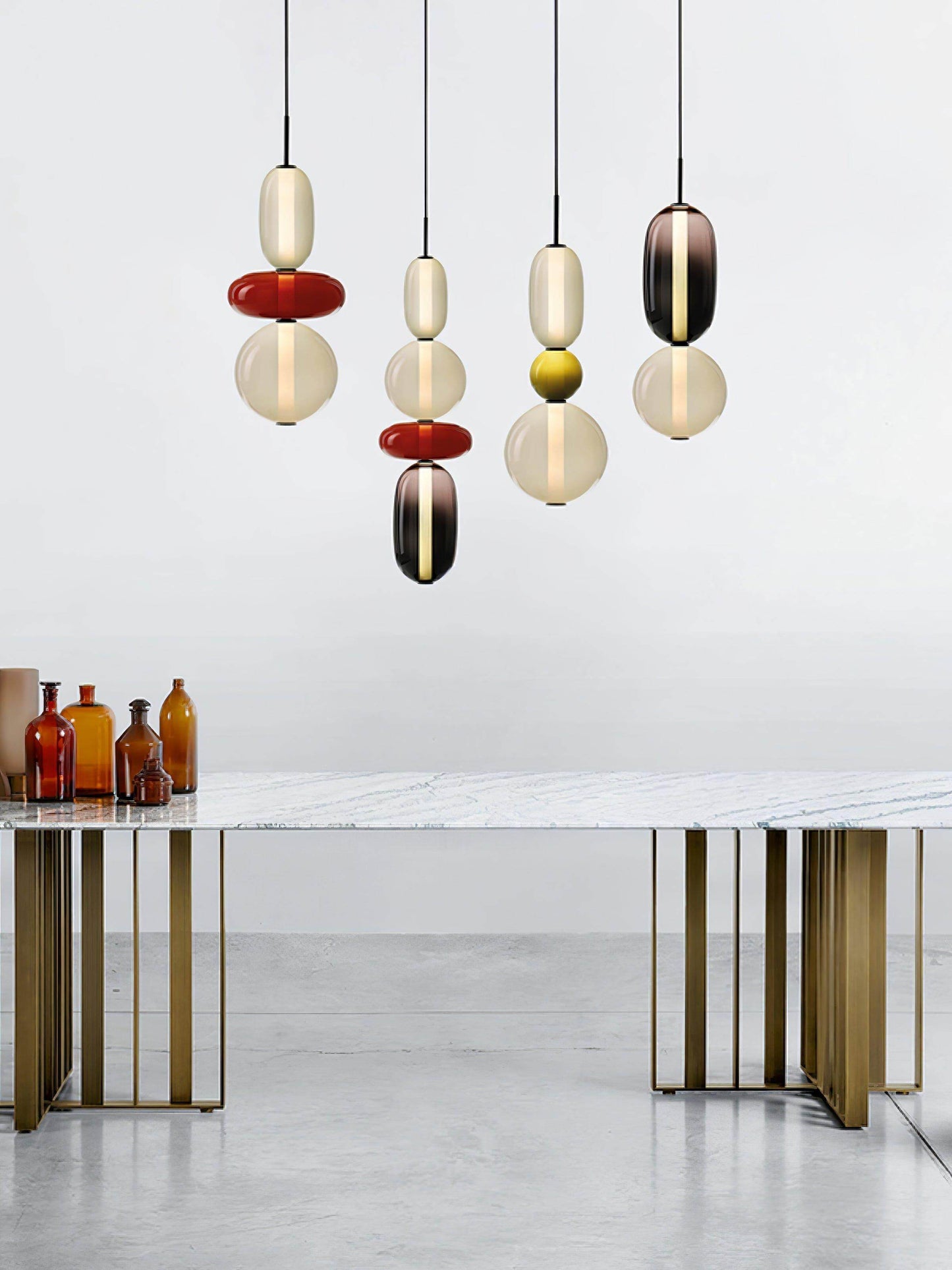 Hanglamp Gekleurd Glas Organisch Vormgegeven Retro Sfeerverlichting Woonkamer