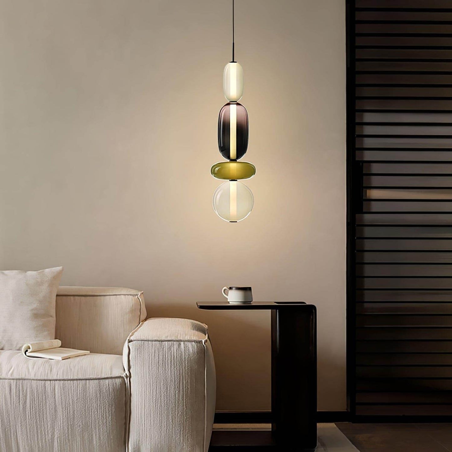 Hanglamp Gekleurd Glas Organisch Vormgegeven Retro Sfeerverlichting Woonkamer