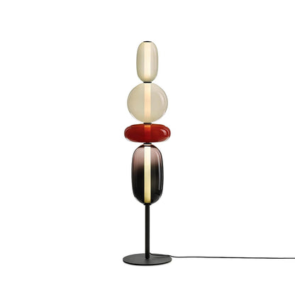 Glazen Vloerlamp met Handgeblazen Kap Zwarte Standaard Modern Design Woonkamer Verlichting