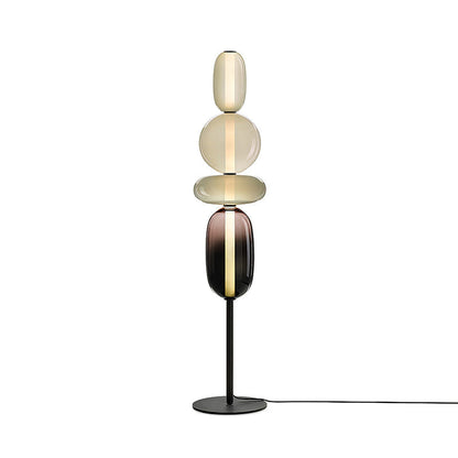 Glazen Vloerlamp met Handgeblazen Kap Zwarte Standaard Modern Design Woonkamer Verlichting