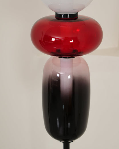 Glazen Vloerlamp met Handgeblazen Kap Zwarte Standaard Modern Design Woonkamer Verlichting