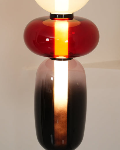 Glazen Vloerlamp met Handgeblazen Kap Zwarte Standaard Modern Design Woonkamer Verlichting