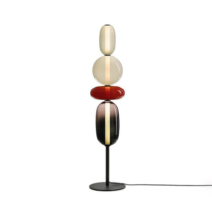 Glazen Vloerlamp met Handgeblazen Kap Zwarte Standaard Modern Design Woonkamer Verlichting