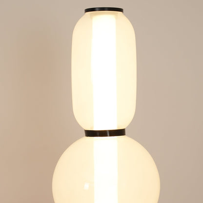 Glazen Vloerlamp met Handgeblazen Kap Zwarte Standaard Modern Design Woonkamer Verlichting
