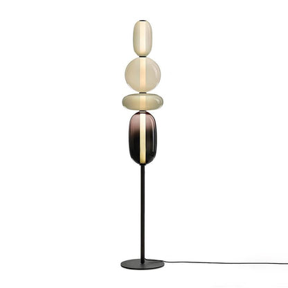 Glazen Vloerlamp met Handgeblazen Kap Zwarte Standaard Modern Design Woonkamer Verlichting