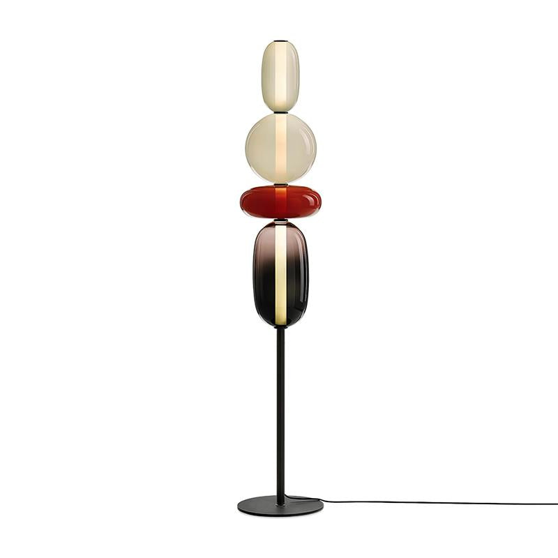 Glazen Vloerlamp met Handgeblazen Kap Zwarte Standaard Modern Design Woonkamer Verlichting