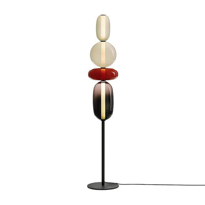 Glazen Vloerlamp met Handgeblazen Kap Zwarte Standaard Modern Design Woonkamer Verlichting