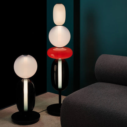Glazen Vloerlamp met Handgeblazen Kap Zwarte Standaard Modern Design Woonkamer Verlichting
