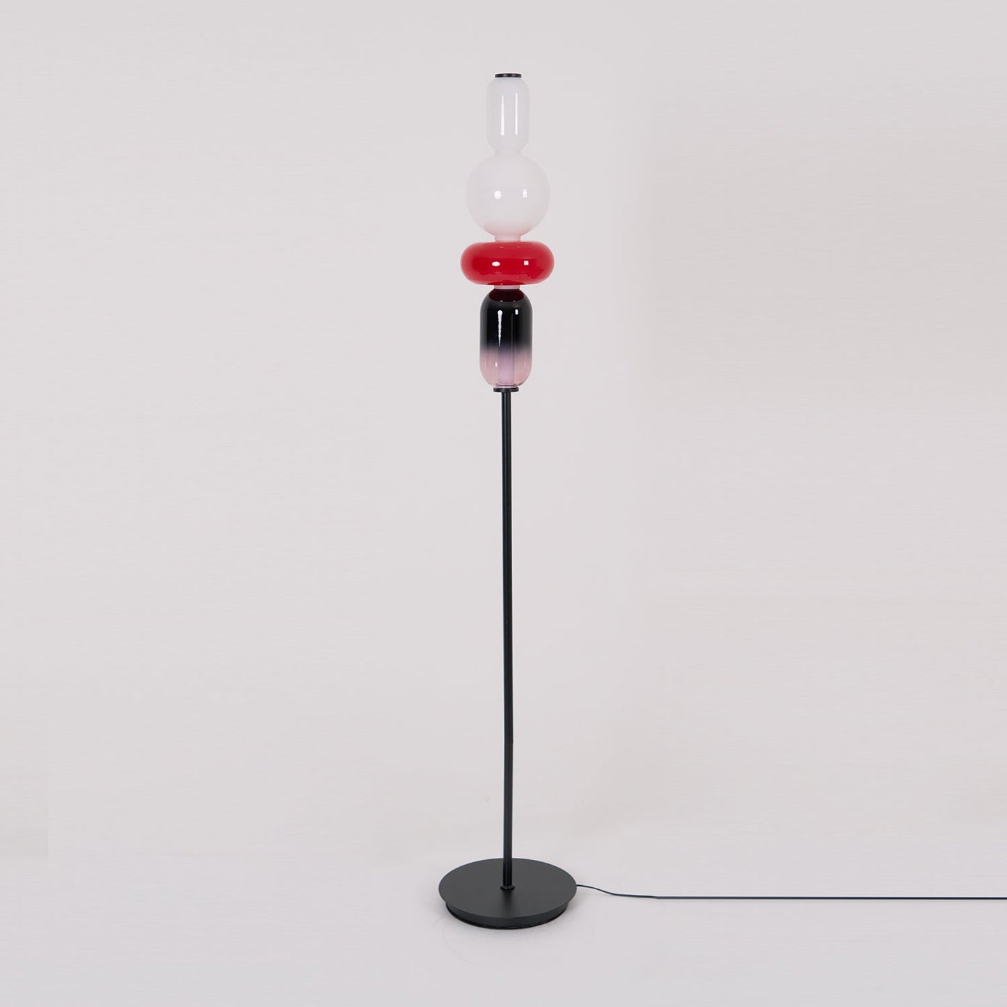 Vloerlamp Glas LED 130 of 160 cm Rood Wit Zwart Woonkamer Design Staande Lamp Lichtobject Interieur