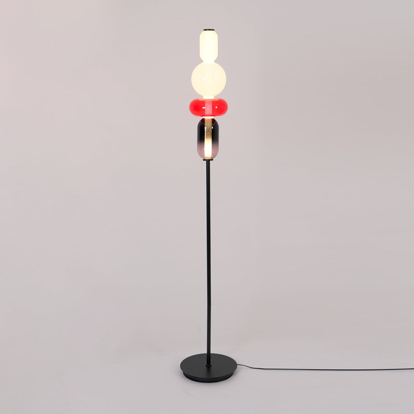 Vloerlamp Glas LED 130 of 160 cm Rood Wit Zwart Woonkamer Design Staande Lamp Lichtobject Interieur