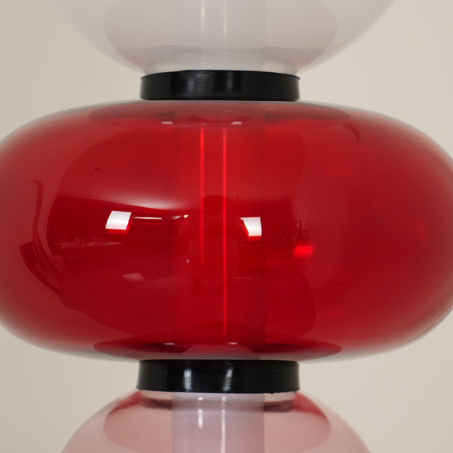 Vloerlamp Glas LED 130 of 160 cm Rood Wit Zwart Woonkamer Design Staande Lamp Lichtobject Interieur