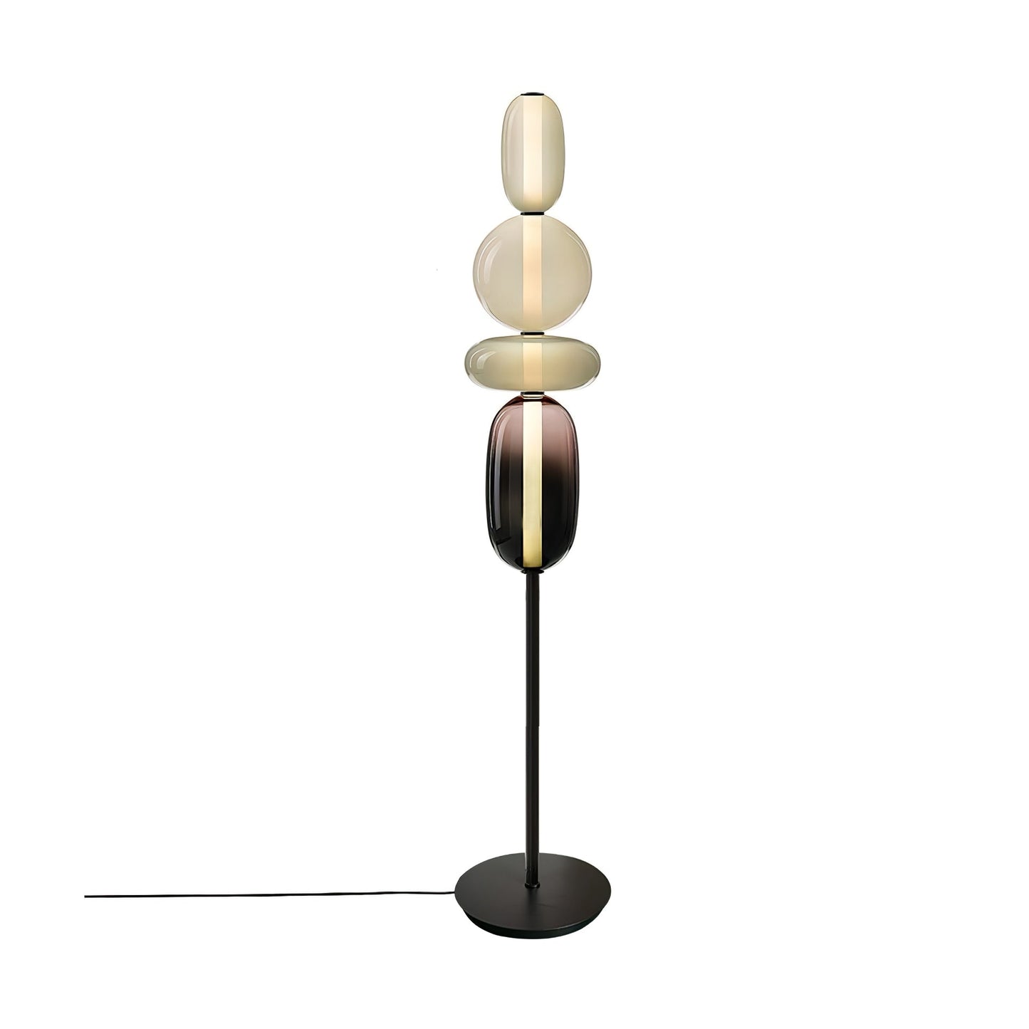 Vloerlamp Glas LED 130 of 160 cm Rood Wit Zwart Woonkamer Design Staande Lamp Lichtobject Interieur