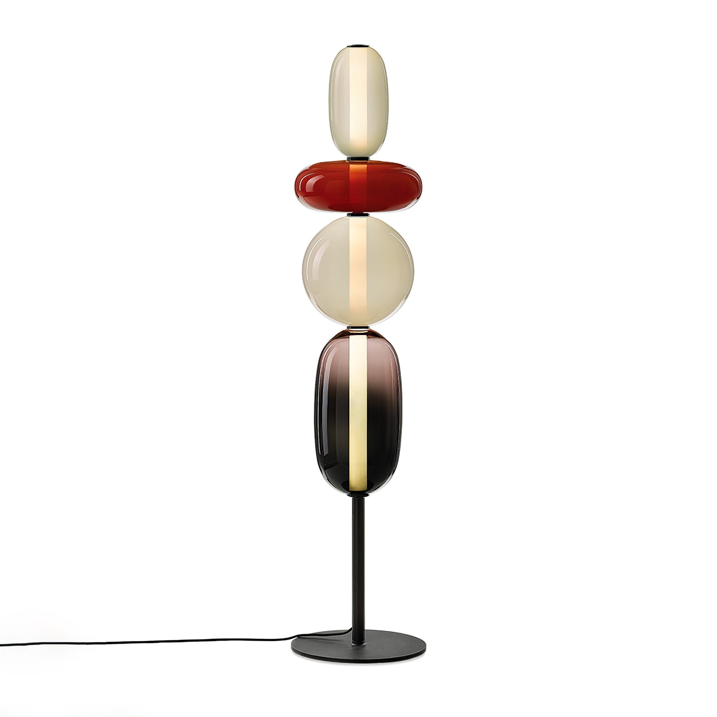 Vloerlamp Glas LED 130 of 160 cm Rood Wit Zwart Woonkamer Design Staande Lamp Lichtobject Interieur