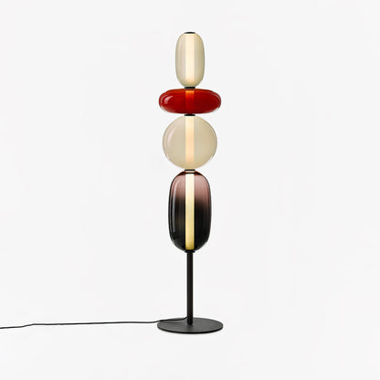 Vloerlamp Glas LED 130 of 160 cm Rood Wit Zwart Woonkamer Design Staande Lamp Lichtobject Interieur