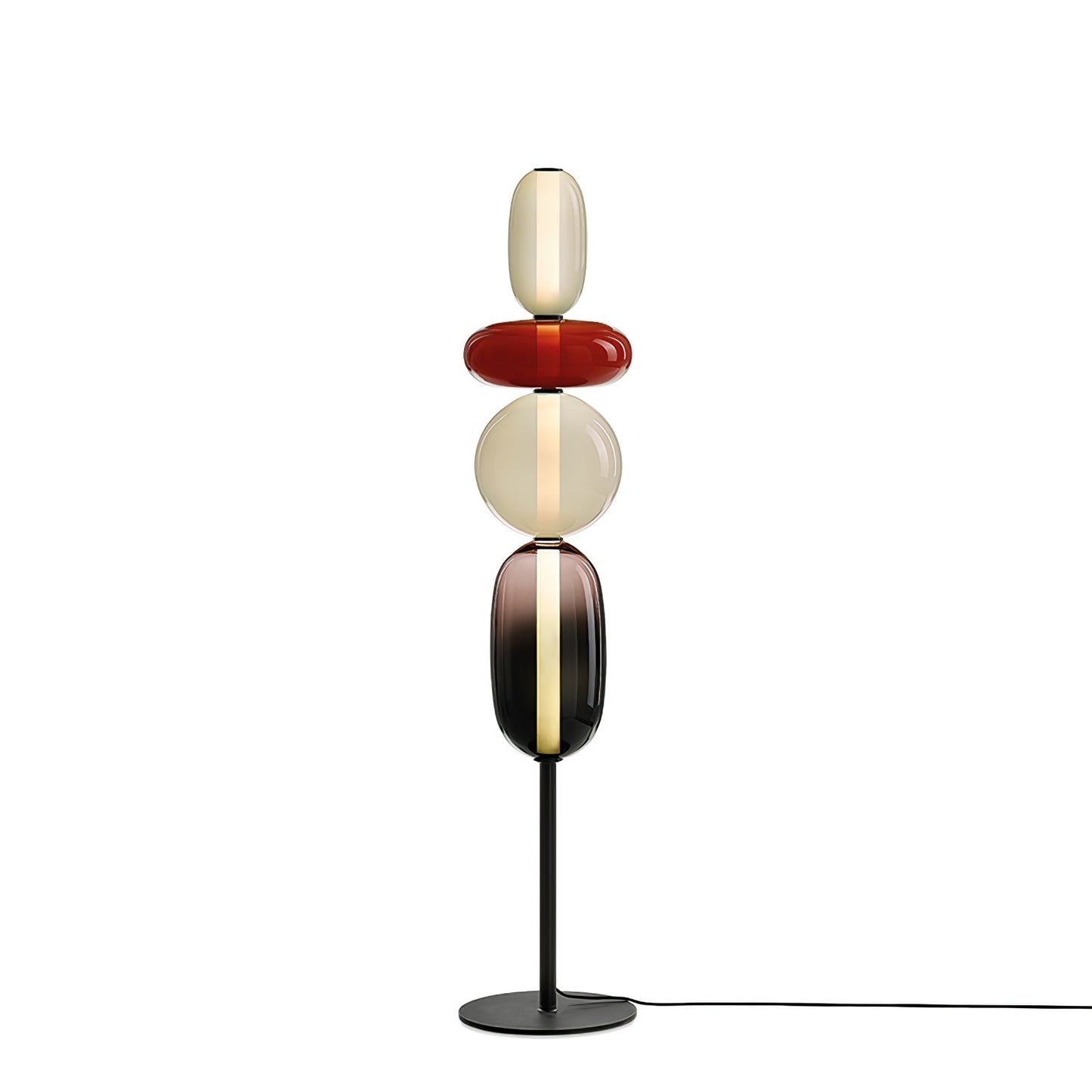 Vloerlamp Glas LED 130 of 160 cm Rood Wit Zwart Woonkamer Design Staande Lamp Lichtobject Interieur