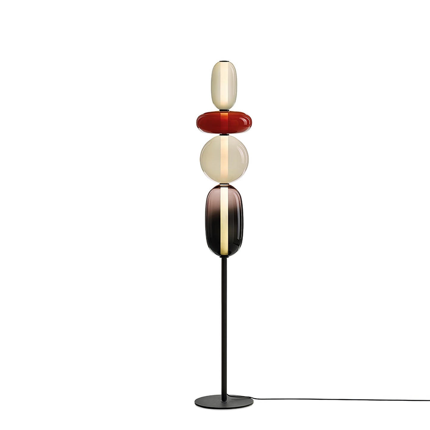 Vloerlamp Glas LED 130 of 160 cm Rood Wit Zwart Woonkamer Design Staande Lamp Lichtobject Interieur