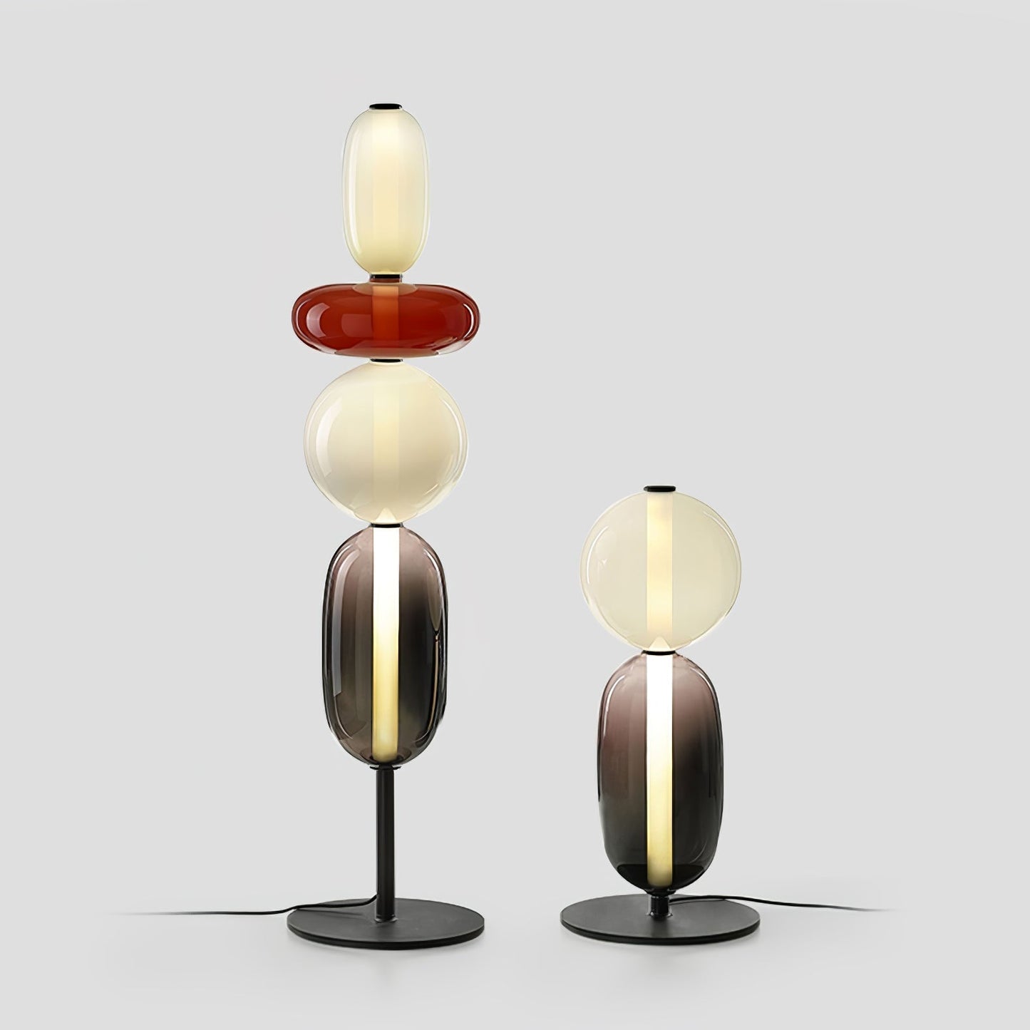 Vloerlamp Glas LED 130 of 160 cm Rood Wit Zwart Woonkamer Design Staande Lamp Lichtobject Interieur