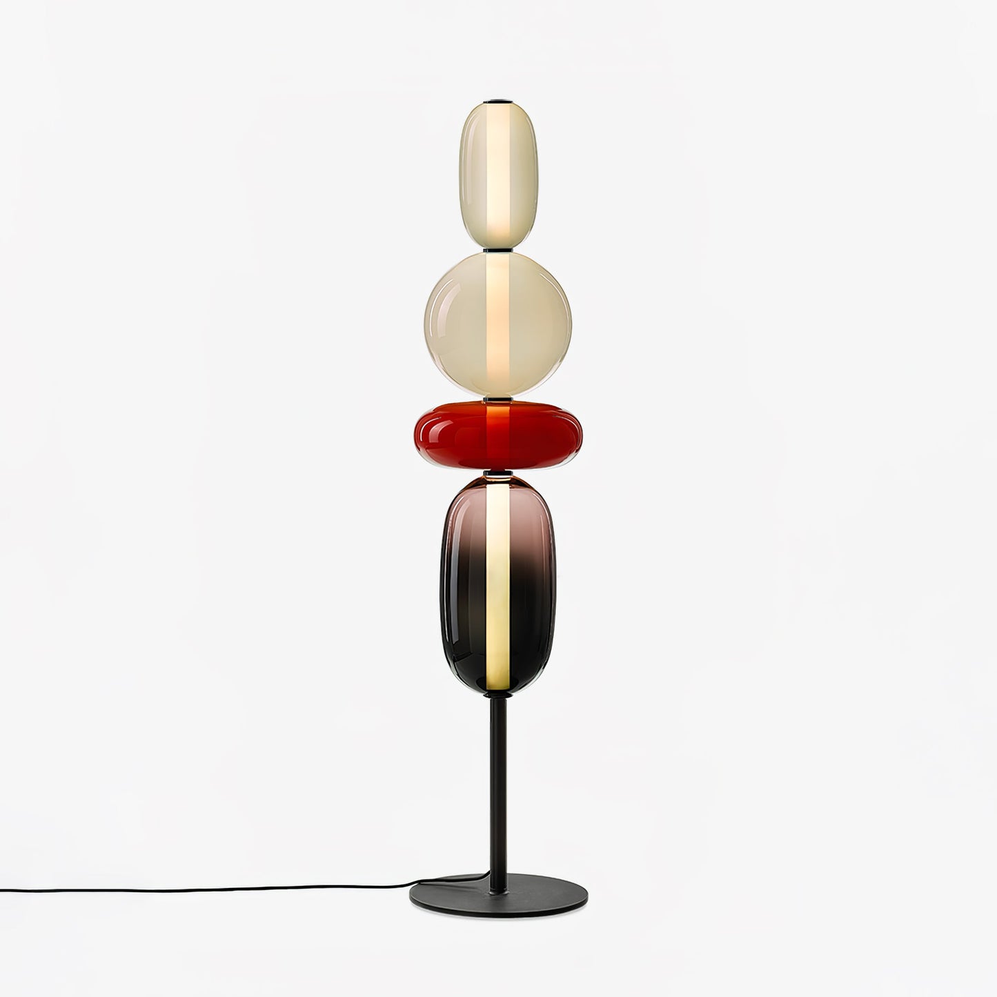 Vloerlamp Glas LED 130 of 160 cm Rood Wit Zwart Woonkamer Design Staande Lamp Lichtobject Interieur