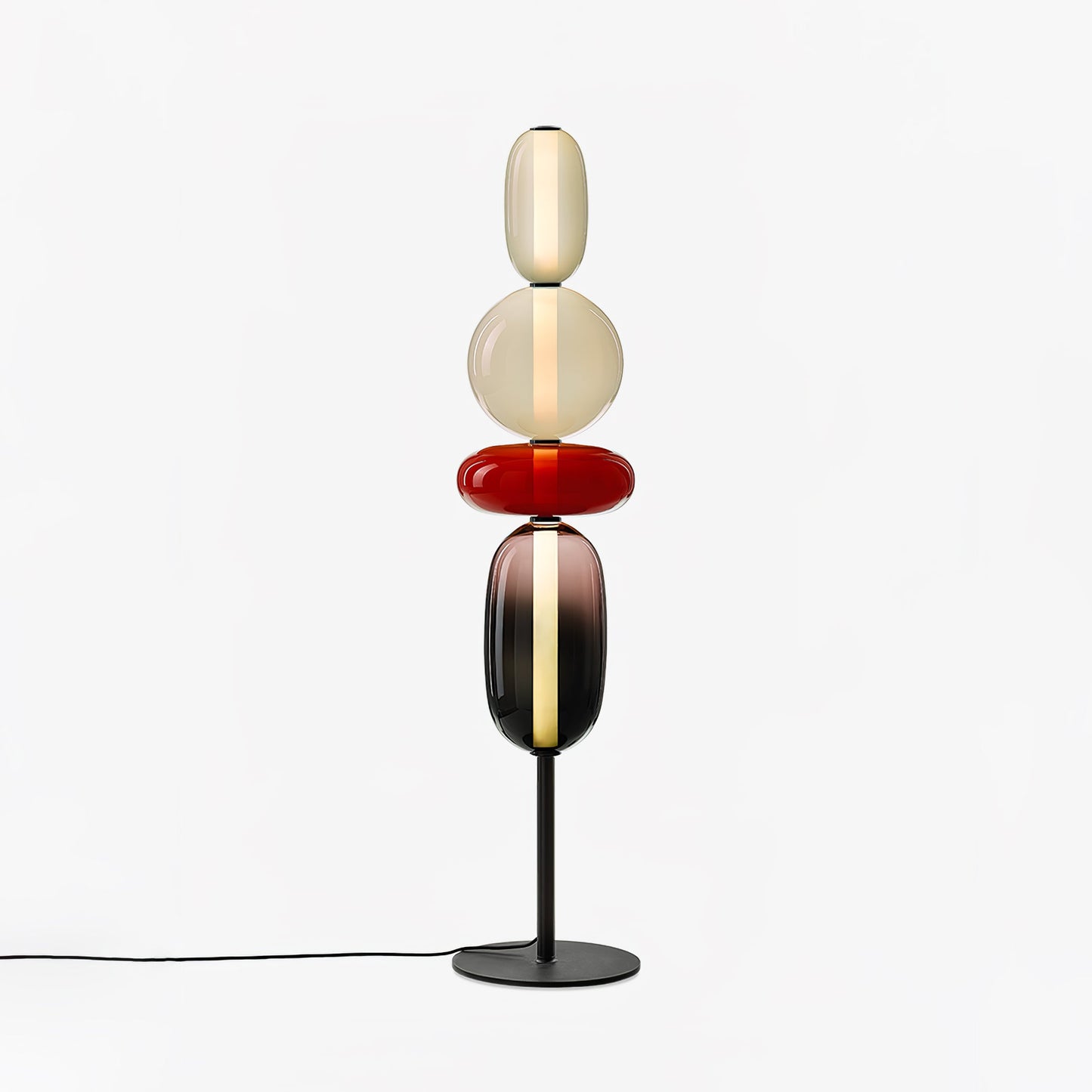 Vloerlamp Glas LED 130 of 160 cm Rood Wit Zwart Woonkamer Design Staande Lamp Lichtobject Interieur