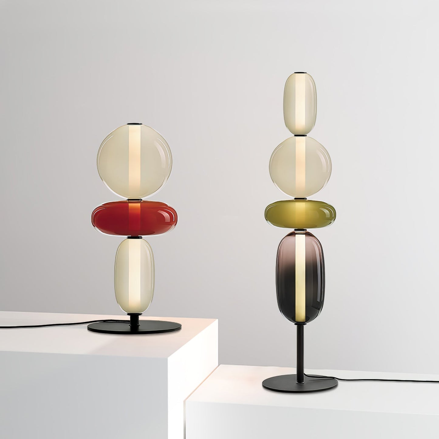 Vloerlamp Glas LED 130 of 160 cm Rood Wit Zwart Woonkamer Design Staande Lamp Lichtobject Interieur