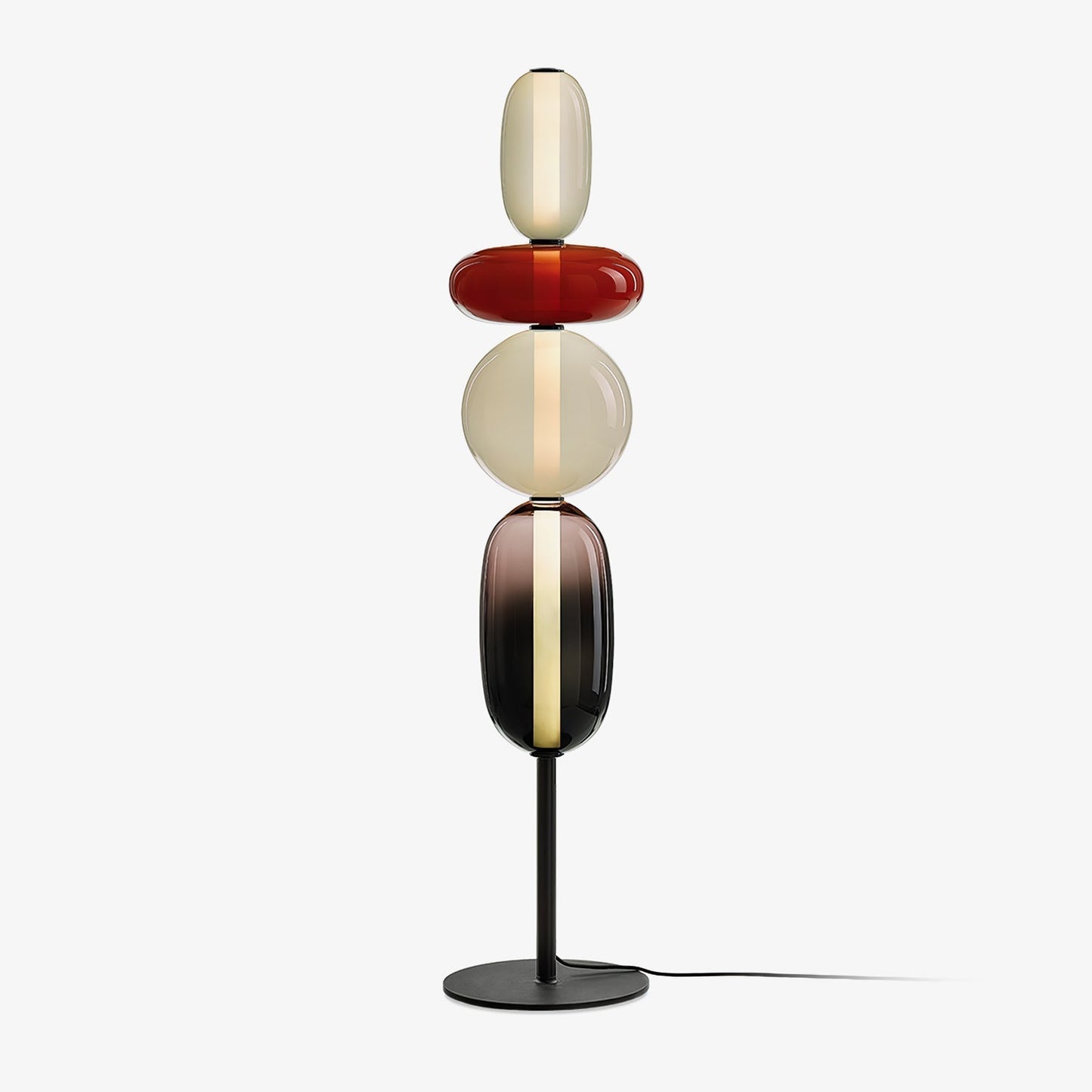 Vloerlamp Glas LED 130 of 160 cm Rood Wit Zwart Woonkamer Design Staande Lamp Lichtobject Interieur