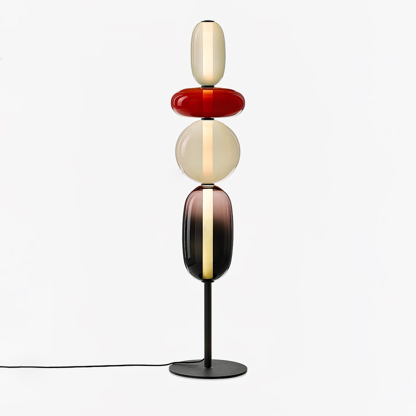 Vloerlamp Glas LED 130 of 160 cm Rood Wit Zwart Woonkamer Design Staande Lamp Lichtobject Interieur