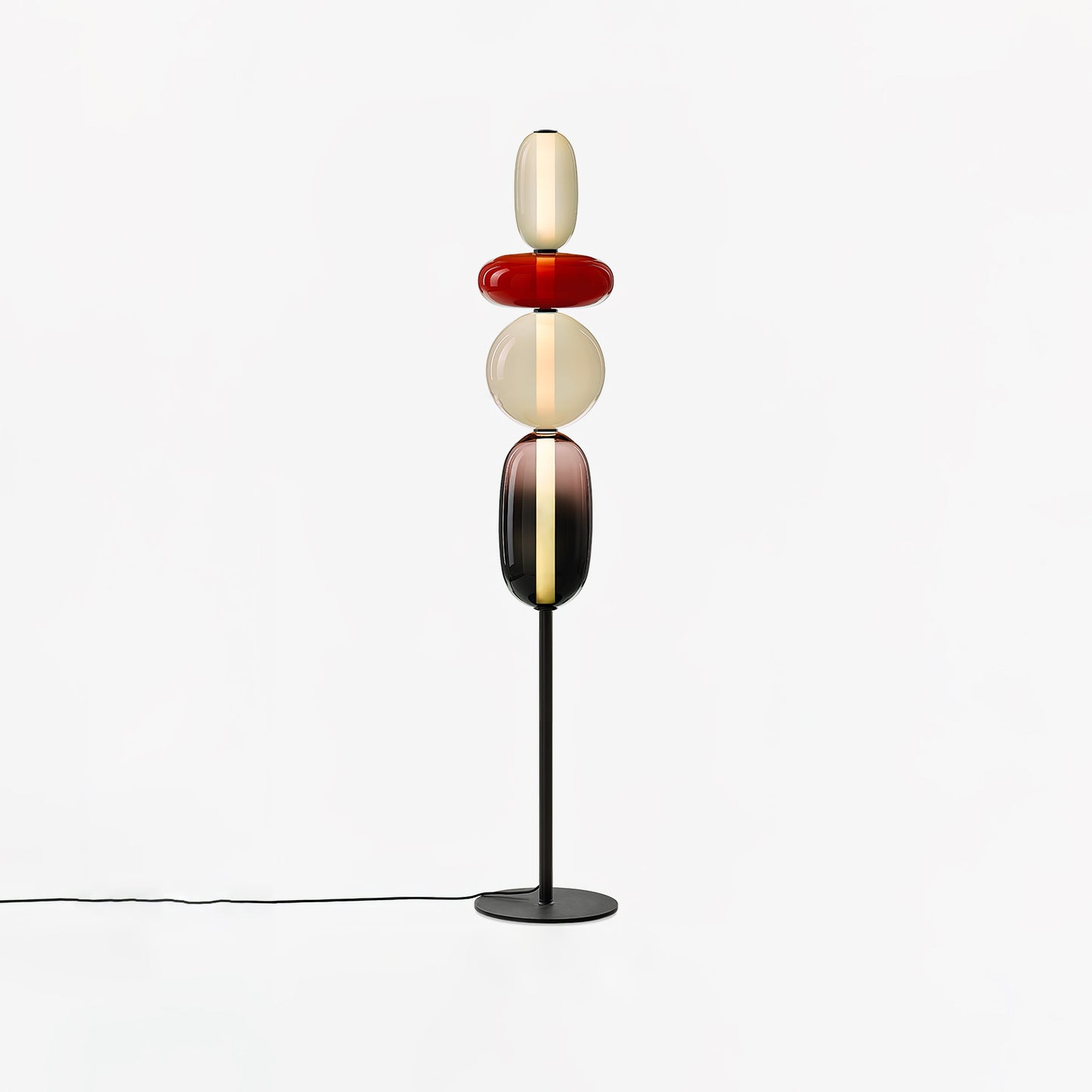 Vloerlamp Glas LED 130 of 160 cm Rood Wit Zwart Woonkamer Design Staande Lamp Lichtobject Interieur