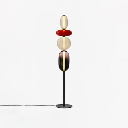 Vloerlamp Glas LED 130 of 160 cm Rood Wit Zwart Woonkamer Design Staande Lamp Lichtobject Interieur