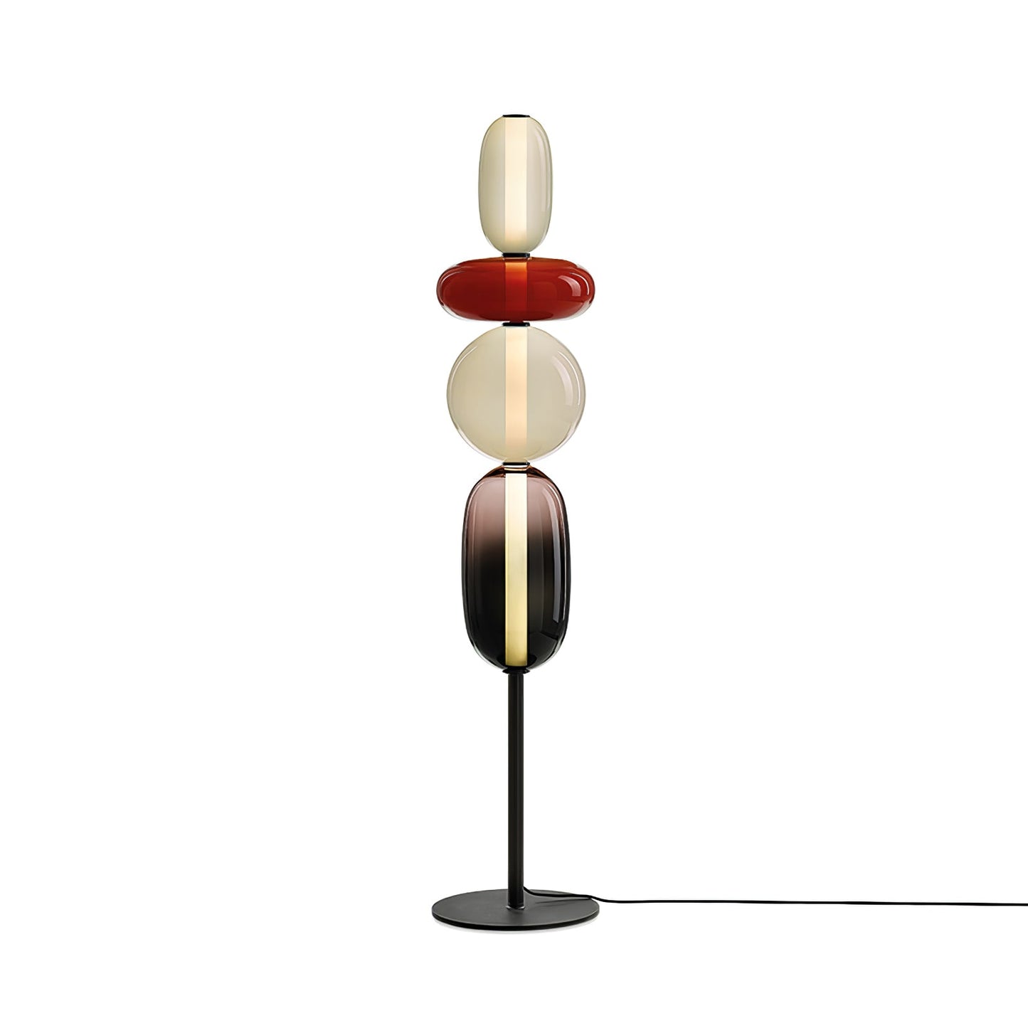 Vloerlamp Glas LED 130 of 160 cm Rood Wit Zwart Woonkamer Design Staande Lamp Lichtobject Interieur