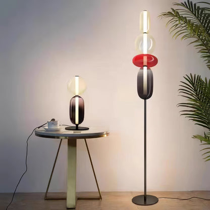 Vloerlamp Glas LED 130 of 160 cm Rood Wit Zwart Woonkamer Design Staande Lamp Lichtobject Interieur