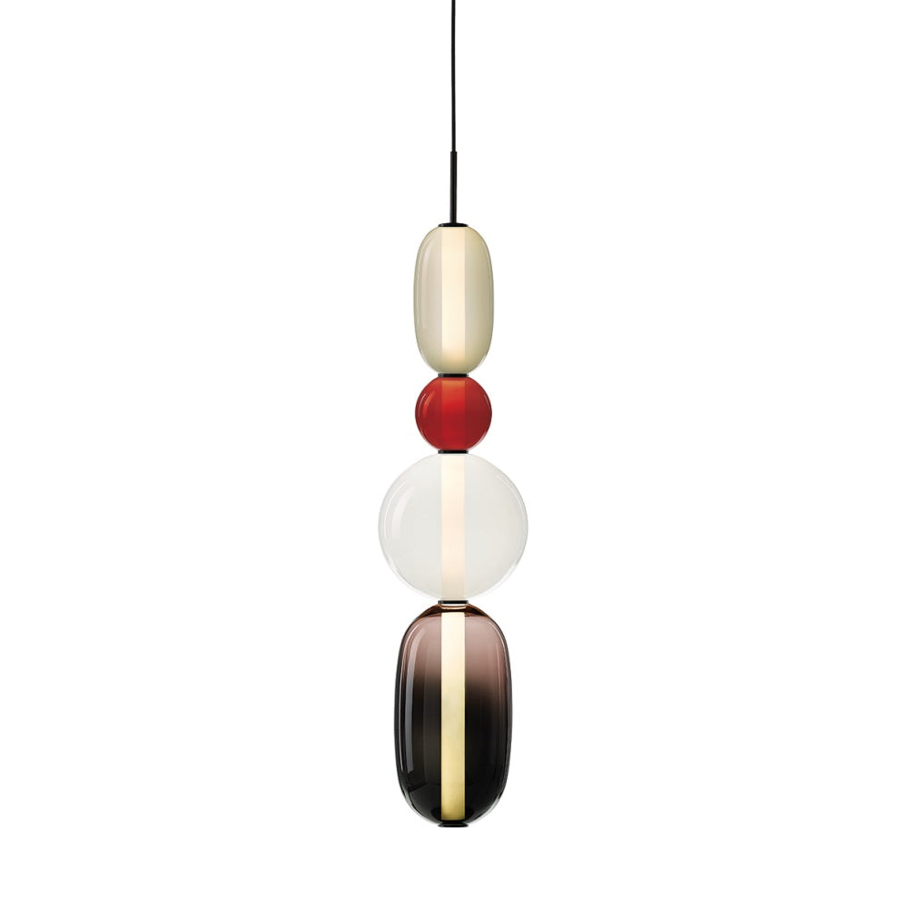 Glazen Hanglamp met Handgeblazen Kappen – Moderne Verlichting met Ambachtelijk Glaswerk