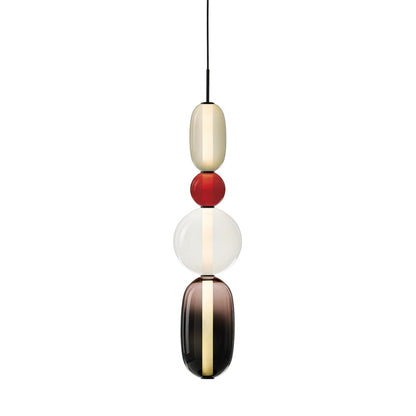 Glazen Hanglamp met Handgeblazen Kappen – Moderne Verlichting met Ambachtelijk Glaswerk