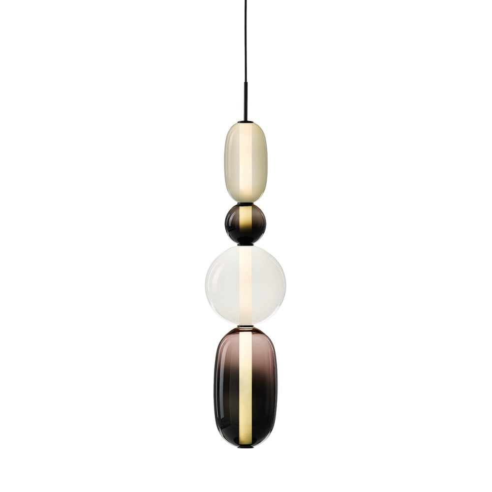 Glazen Hanglamp met Handgeblazen Kappen – Moderne Verlichting met Ambachtelijk Glaswerk