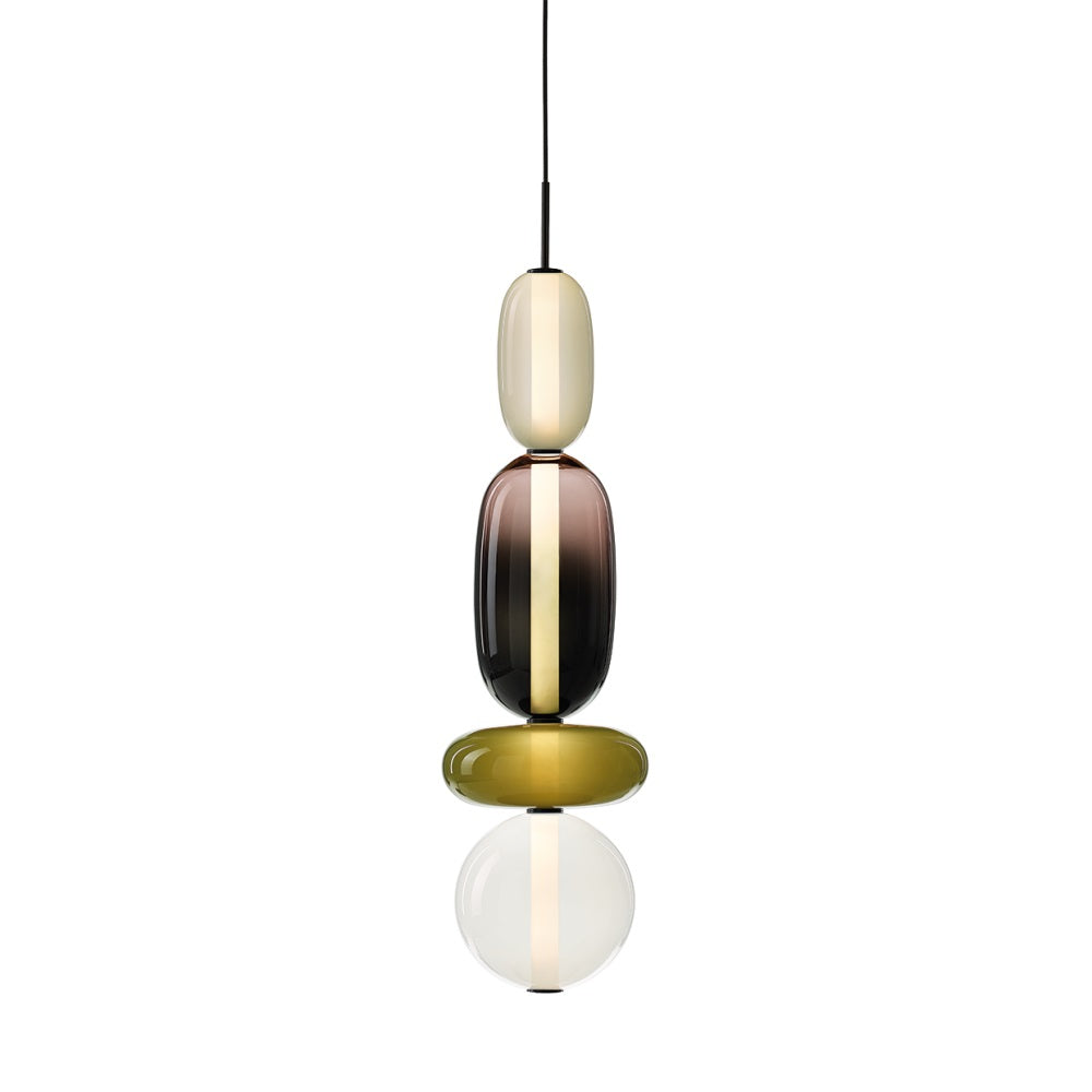 Glazen Hanglamp met Handgeblazen Kappen – Moderne Verlichting met Ambachtelijk Glaswerk
