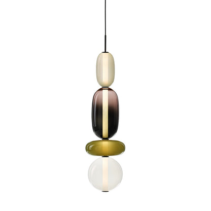 Glazen Hanglamp met Handgeblazen Kappen – Moderne Verlichting met Ambachtelijk Glaswerk
