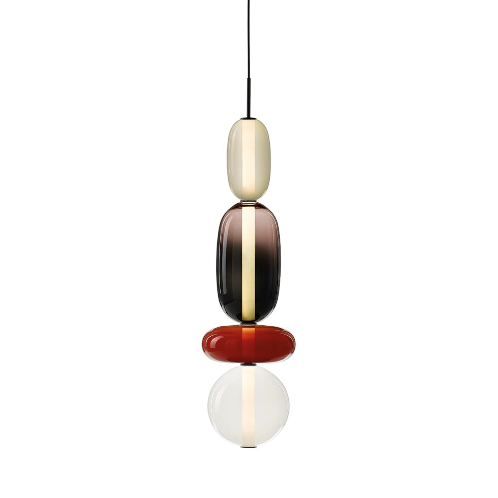 Glazen Hanglamp met Handgeblazen Kappen – Moderne Verlichting met Ambachtelijk Glaswerk