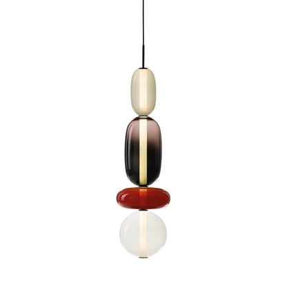 Glazen Hanglamp met Handgeblazen Kappen – Moderne Verlichting met Ambachtelijk Glaswerk