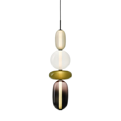 Glazen Hanglamp met Handgeblazen Kappen – Moderne Verlichting met Ambachtelijk Glaswerk