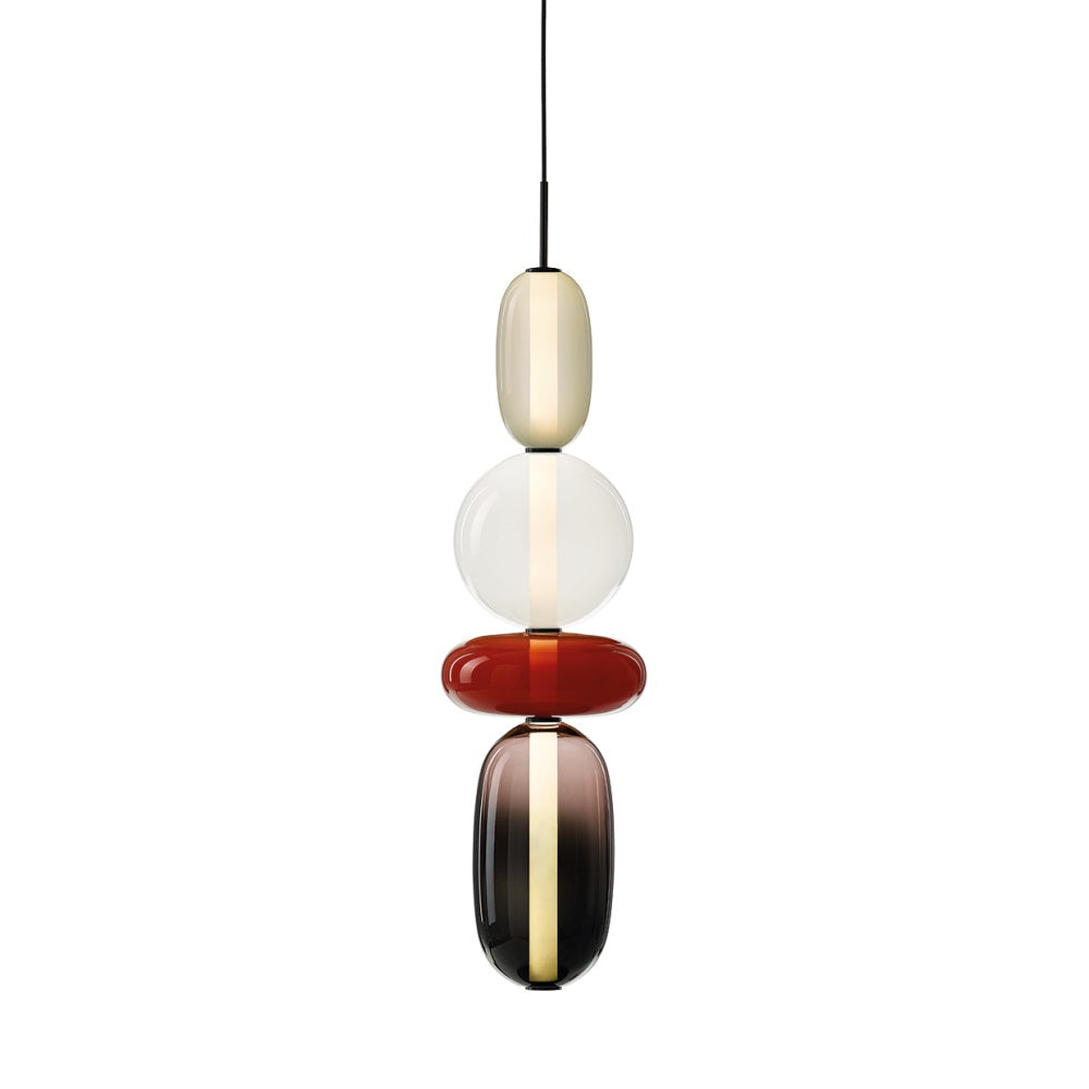 Glazen Hanglamp met Handgeblazen Kappen – Moderne Verlichting met Ambachtelijk Glaswerk