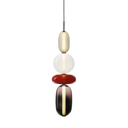 Glazen Hanglamp met Handgeblazen Kappen – Moderne Verlichting met Ambachtelijk Glaswerk