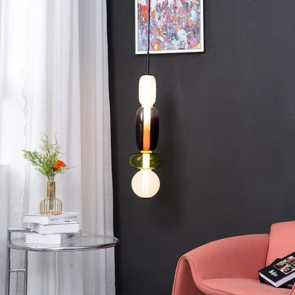 Glazen Hanglamp met Handgeblazen Kappen – Moderne Verlichting met Ambachtelijk Glaswerk