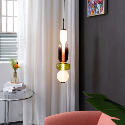Glazen Hanglamp met Handgeblazen Kappen – Moderne Verlichting met Ambachtelijk Glaswerk