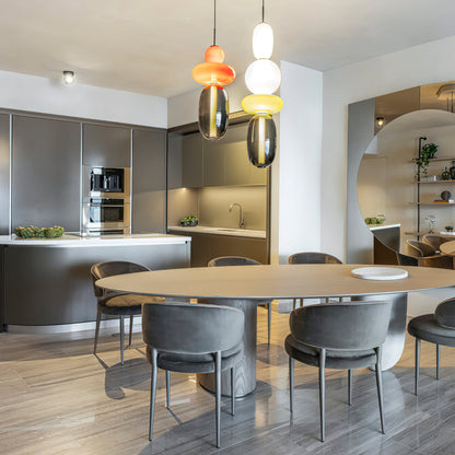 Glazen Hanglamp met Handgeblazen Kappen – Moderne Verlichting met Ambachtelijk Glaswerk