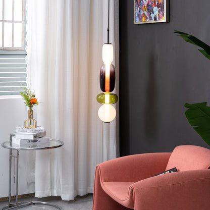 Glazen Hanglamp met Handgeblazen Kappen – Moderne Verlichting met Ambachtelijk Glaswerk