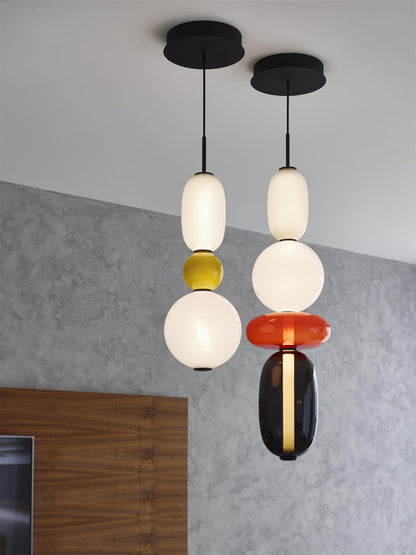 Glazen Hanglamp met Handgeblazen Kappen – Moderne Verlichting met Ambachtelijk Glaswerk