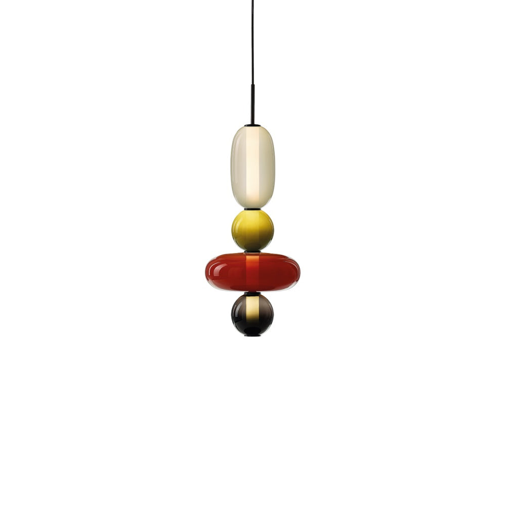 Glazen Hanglamp met Handgeblazen Kappen – Moderne Verlichting met Ambachtelijk Glaswerk