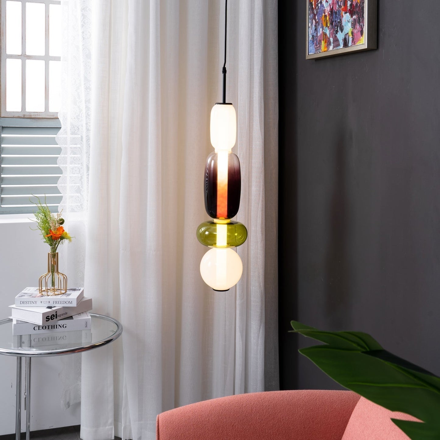 Hanglamp Gekleurd Glas Acryl LED Dimbaar Metaal 16-18cm 8 Modellen Woonkamer Eetkamer Modern
