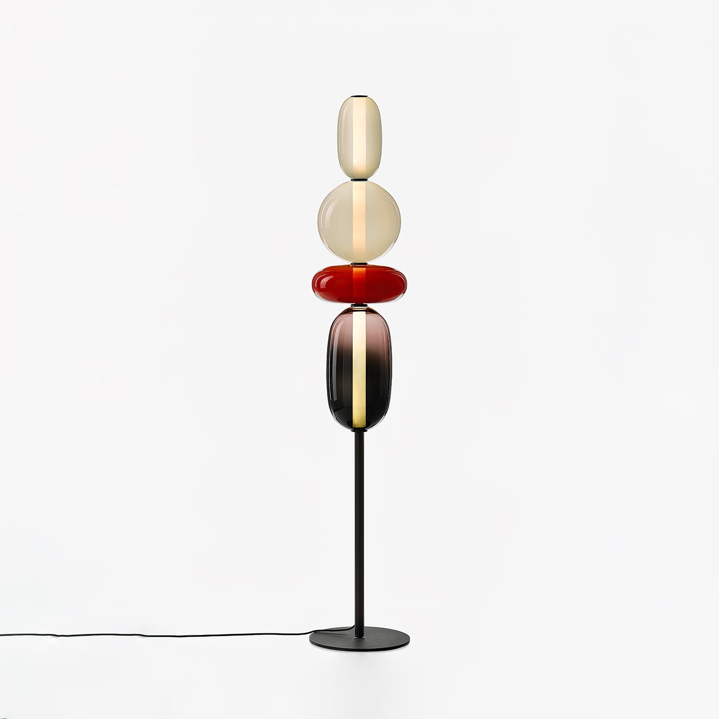 Vloerlamp Glas LED 130 of 160 cm Rood Wit Zwart Woonkamer Design Staande Lamp Lichtobject Interieur