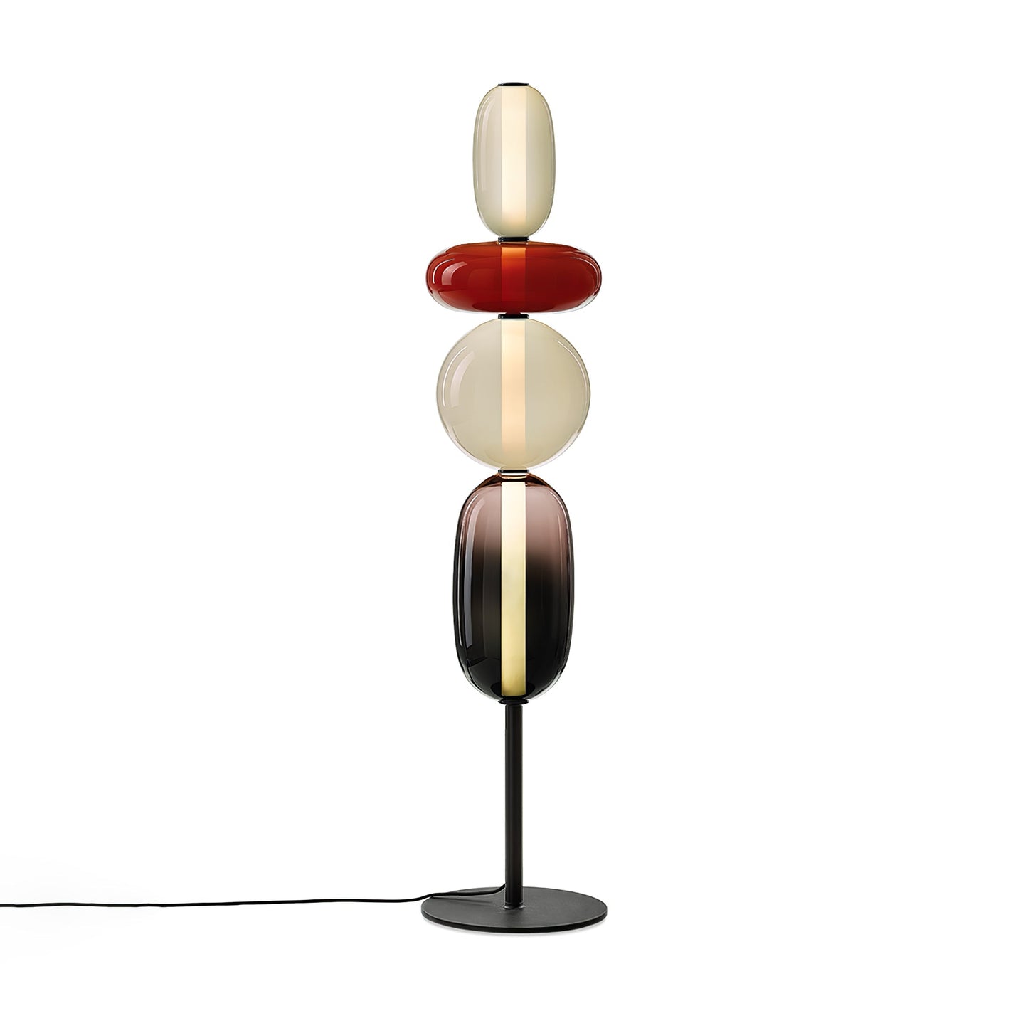 Vloerlamp Glas LED 130 of 160 cm Rood Wit Zwart Woonkamer Design Staande Lamp Lichtobject Interieur
